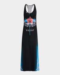 Blades-Print Jersey Racerback Midi Tank Dress