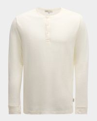 Men's Linen Jersey Long-Sleeve Henley T-Shirt
