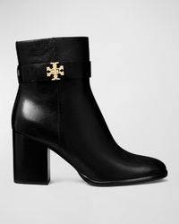 T-Lock Heeled Leather Ankle Boots