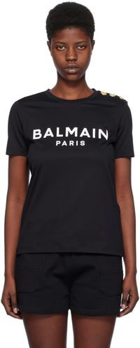 Balmain Black Printed T-Shirt