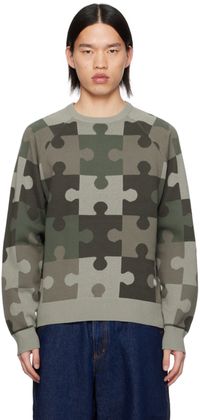 Dime Pull kaki à motif camouflage graphique