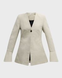Flare-Cuff Single-Breasted Jacket