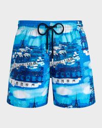 Men's Paris-Print Swim Shorts