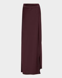 Lightweight Satin Asymmetric Maxi Skirt