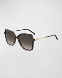 Embellished Acetate & Metal Butterfly Sunglasses