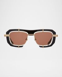 Geometric Aviator Stainless Steel Sunglasses