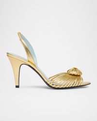 Royal Heart Logo Slingback Leather Sandals