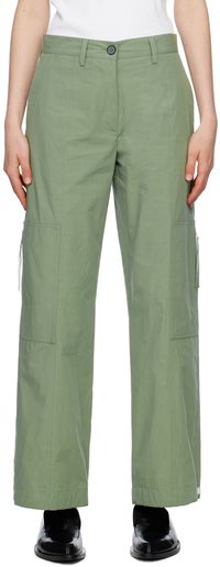 Jil Sander Green Zip Pocket Trousers