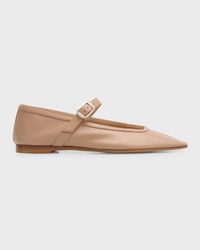 Leather Mary Jane Ballerina Flats