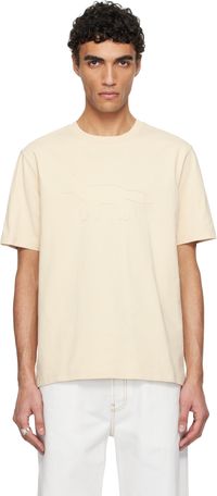 Maison Kitsuné Beige Crafted Profile Fox Comfort T-shirt