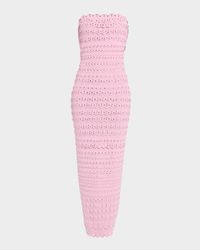 Eclipse Rhinestone Scallop Bandage Dress