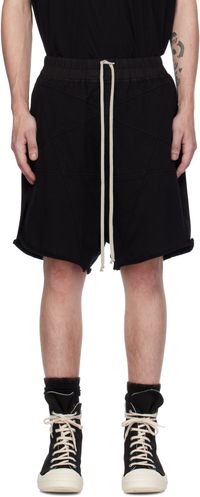 Rick Owens DRKSHDW Black Porterville Jersey Trucker Cut Off Shorts
