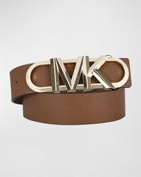 Logo Buckle Leather Waist Belt