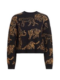 Women's Perci Wool-Blend Tiger Sweater - Camel Wild Cats - Size XL