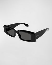 Beveled Acetate Rectangle Sunglasses