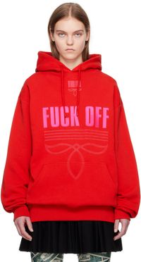 VTMNTS Red Embroidered Hoodie