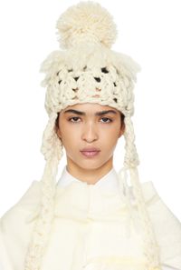 Tao Comme Des Garçons Off-White Wool Mix Crochet Beanie