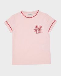 Girl's Journey Flower Logo Embroidered T-Shirt, Size 12-14