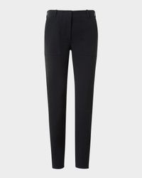 Low-Rise Cotton Gabardine Slim-Leg Ankle Pants