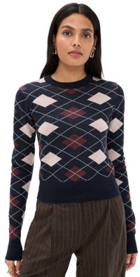 Favorite Daughter The Henry Sweater Navy Argyle L
