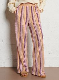 Suncoo - Pantalon droit en crochet - Taille 3 - Beige