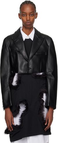 Comme des Garçons Homme Plus Black Padded Faux-Leather Jacket