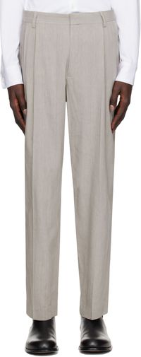 Dries Van Noten Pantalon gris à plis
