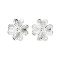 Monsieur Simone - Boucles d'oreilles puces trèfles doré à l'or fin - Taille Unique - Argent