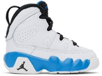 Nike Jordan Baby White & Blue Jordan 9 Retro Sneakers