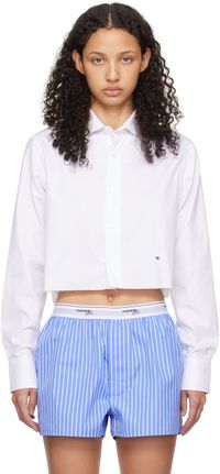 HommeGirls White Cropped Shirt
