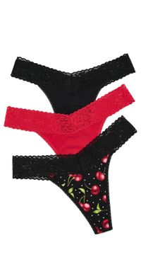 Hanky Panky DreamEase Original Rise Thong 3 Pack Bchr One Size