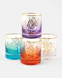Jewel Tone Double Bunny 10 oz. Old-Fashioned Glasses, Set of 4