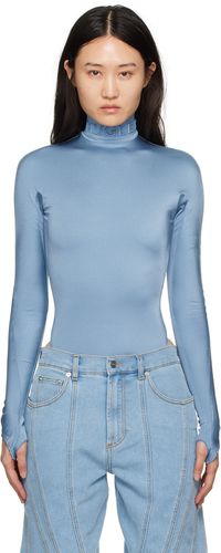 Mugler Justaucorps bleu à col montant