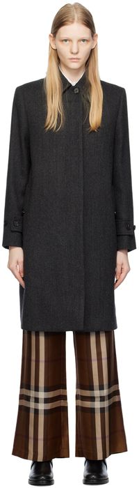 Burberry Gray Herringbone Coat