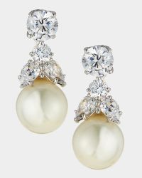 2.50 TCW CZ Stud & Simulated Pearly Dangle Earrings