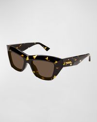 Raised Logo Acetate Cat-Eye Sunglasses