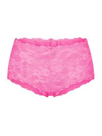 Women's Stretch Lace Boyshorts - Pink - Size XL