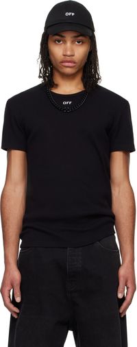 Off-White Black Off Stamp Rib Shaped T-shirt