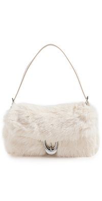 STAUD Harlow Faux Fur Shoulder Bag Cream One Size