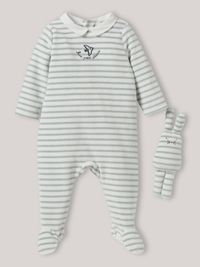 Cyrillus - Dors-bien en velours et son doudou - Taille 12M - Vert