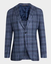 Men's Wool-Silk Check Sport Coat