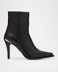 Nancy Leather Western Stiletto Booties