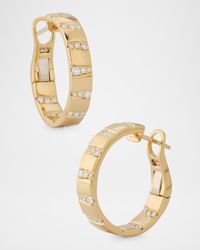18K Yellow Gold Alma Dos Rio Diamond Hoop Earrings