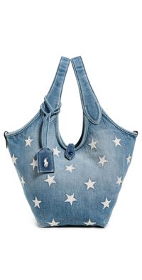 Polo Ralph Lauren Denim Stars Play Tote Medium Christy Wash One Size