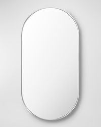 Aranya 39" Thick Oval Wall Mirror, Silver