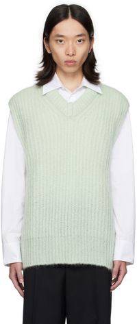 Jil Sander Green V-Neck Vest
