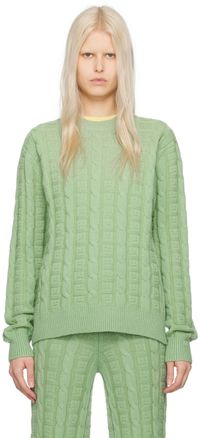 Acne Studios Green Cable Knit Sweater