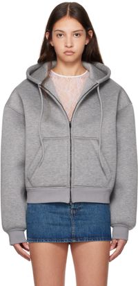 WARDROBE.NYC Gray Bonded Zip Hoodie