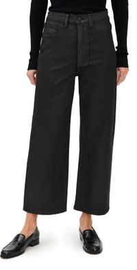DL1961 Karmine Refined Wide Leg Petite High Rise Coated Jeans Black Coated (Highluxe) 31