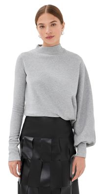A. W.A. K.E. MODE Slouched Sleeve Sweatshirt Grey Melange S